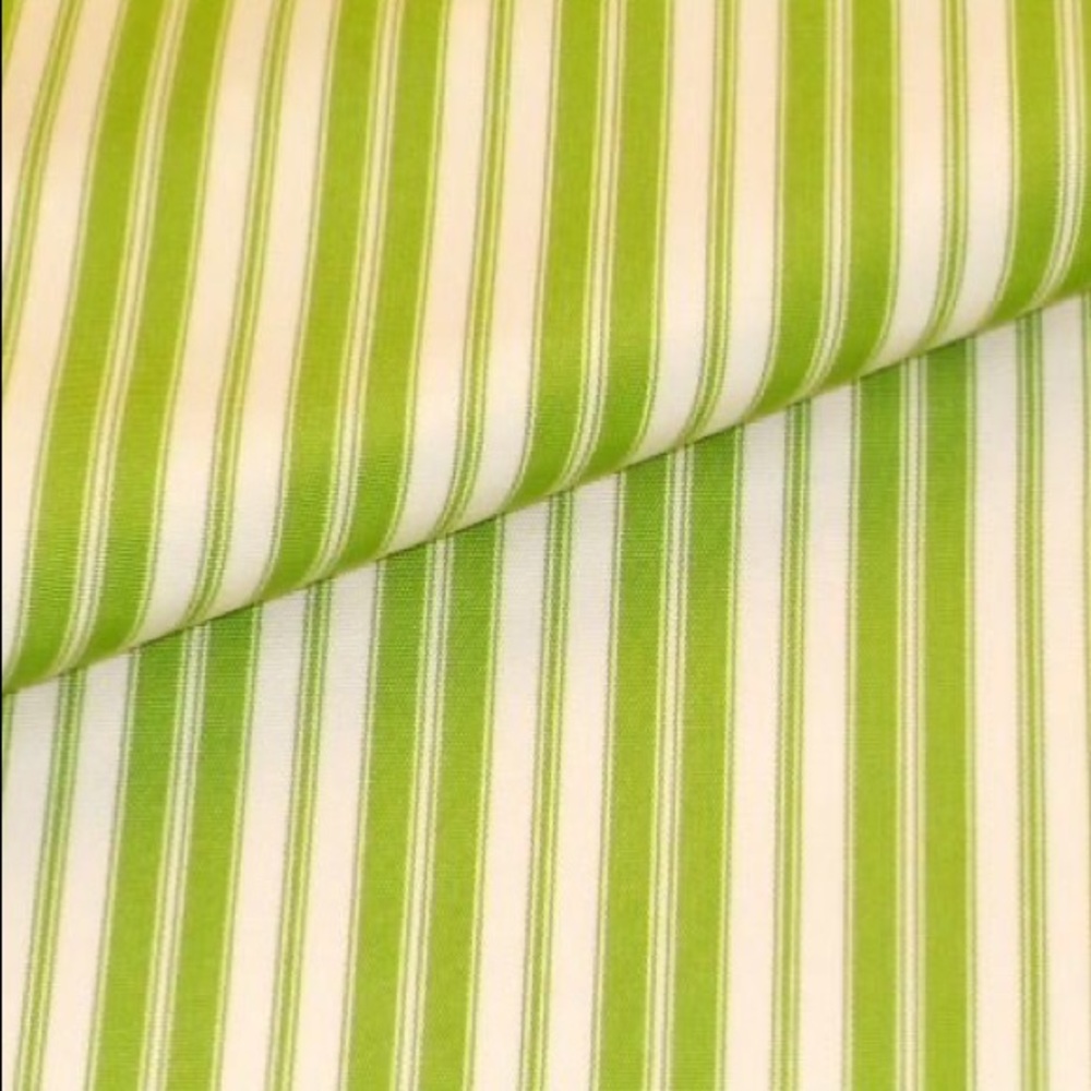Outdoor Ticking Stripe Lime and White Fabric